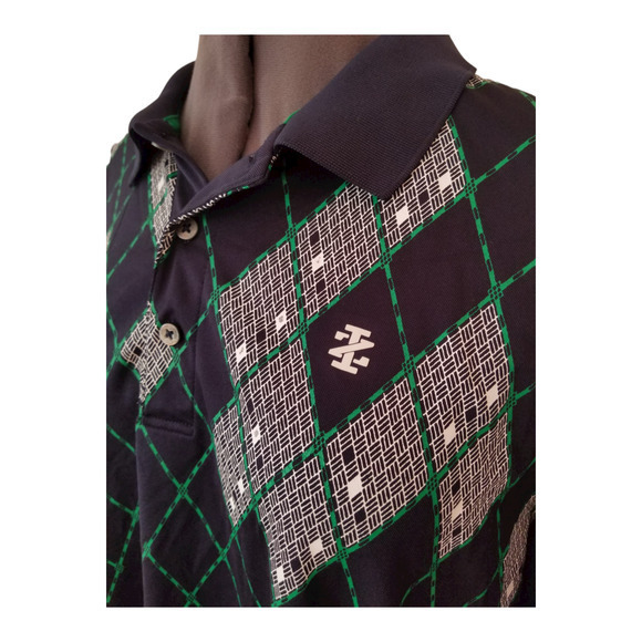 Izod Men's Golf Polo Shirt Blue Size XL, Length 29 in, Armpit to Armpit 27 in - Picture 3 of 5